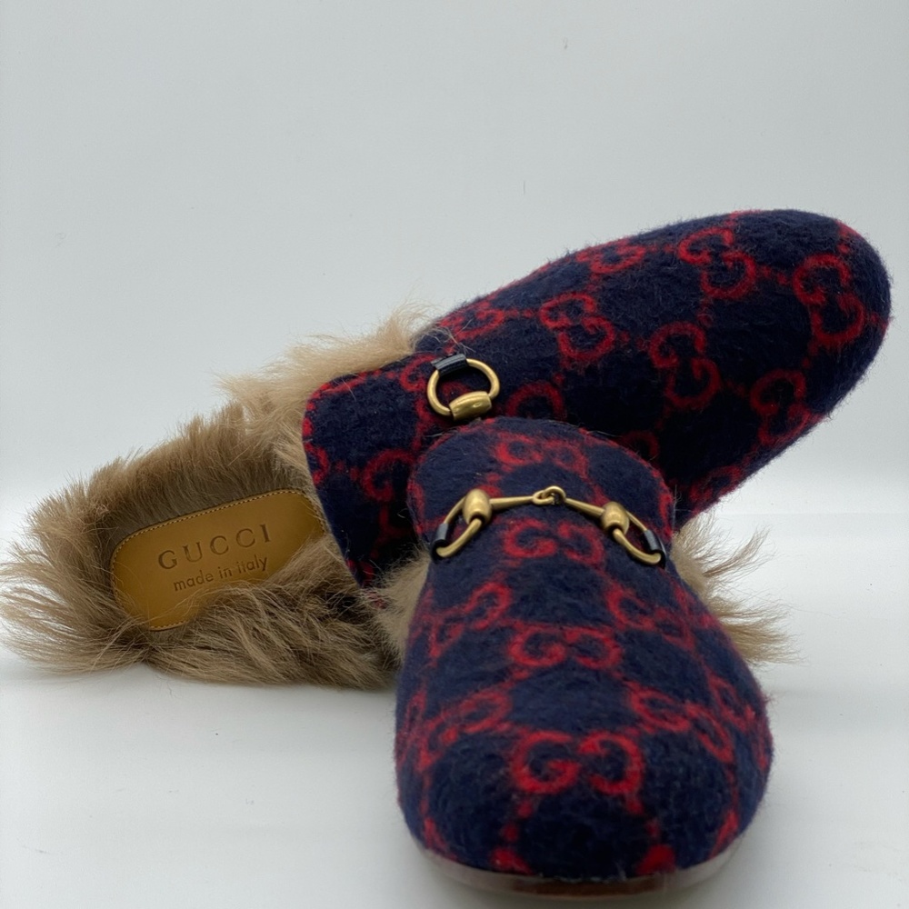 Gucci Princetown GG wool slipper Blue and red GG w - Picture 12 of 16